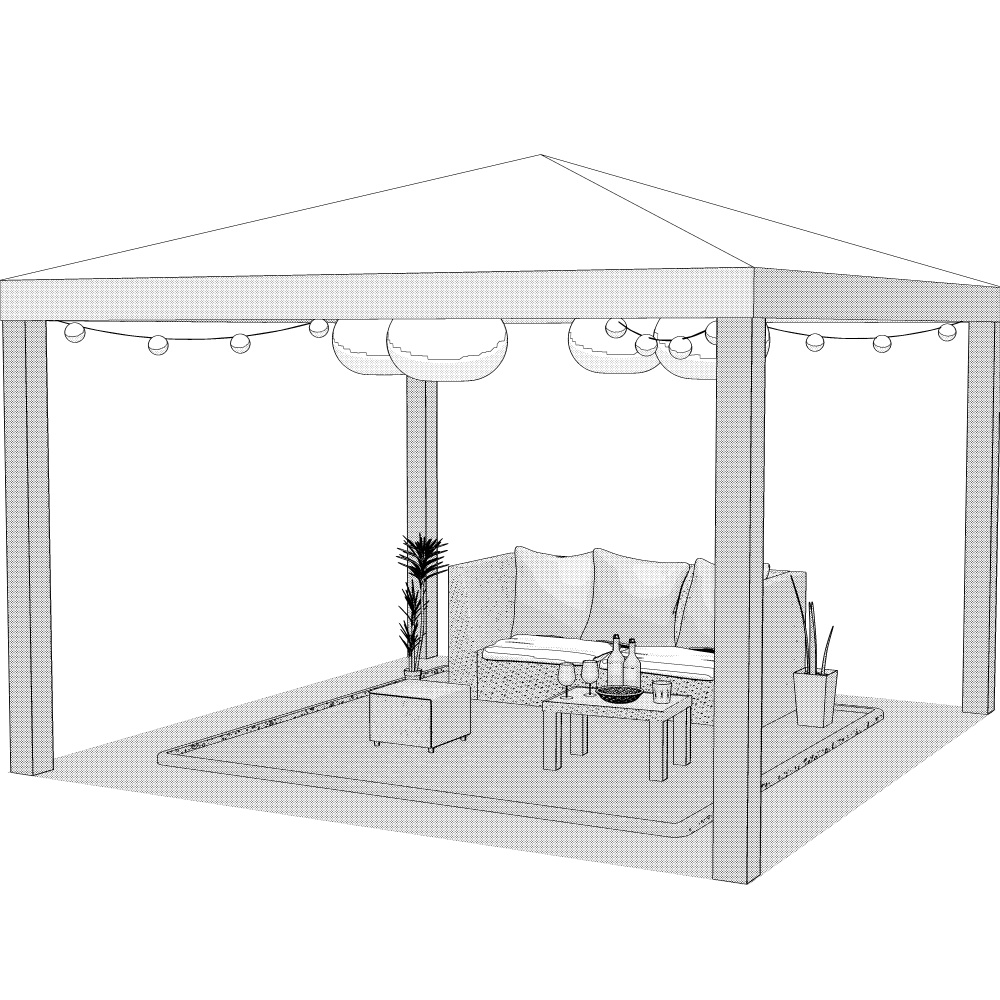 3Dガーデンソファ・テーブル(CLIPSTUDIOPAINT用)