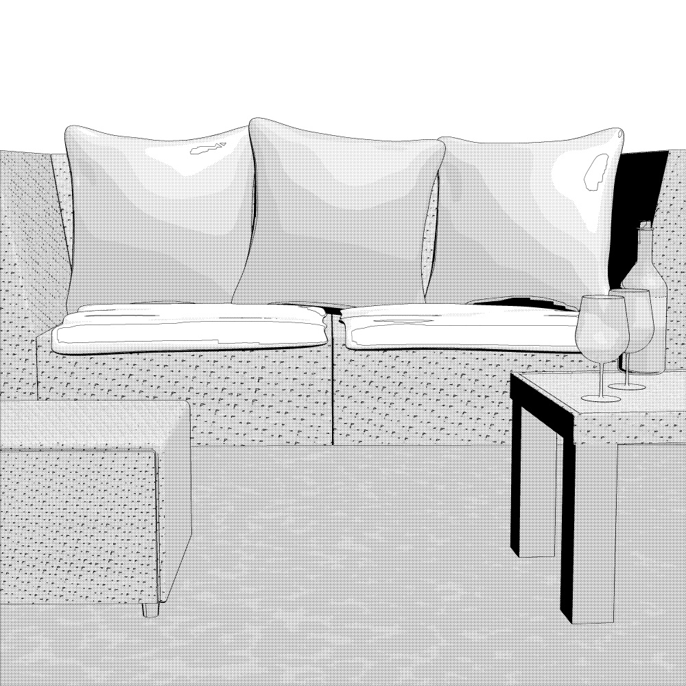 3Dガーデンソファ・テーブル(CLIPSTUDIOPAINT用)