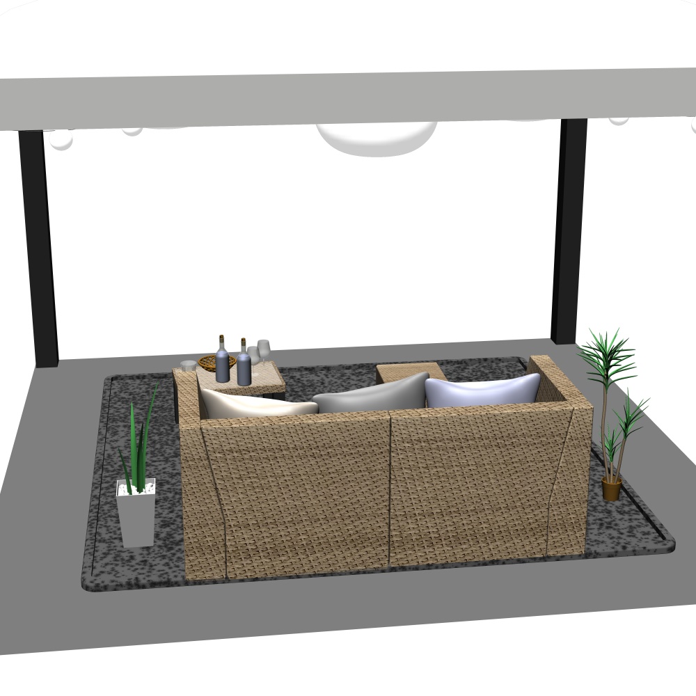 3Dガーデンソファ・テーブル(CLIPSTUDIOPAINT用)