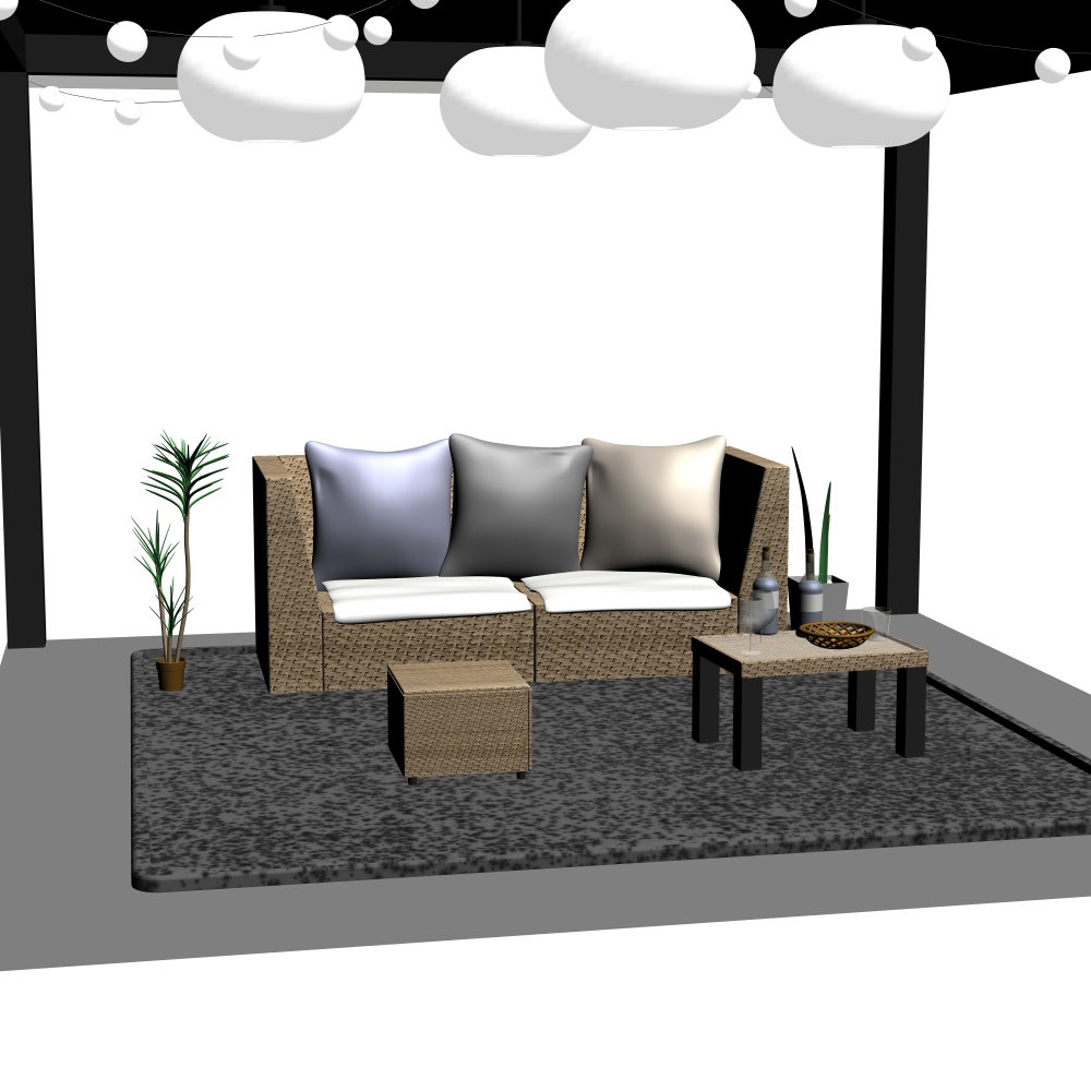 3Dガーデンソファ・テーブル(CLIPSTUDIOPAINT用)