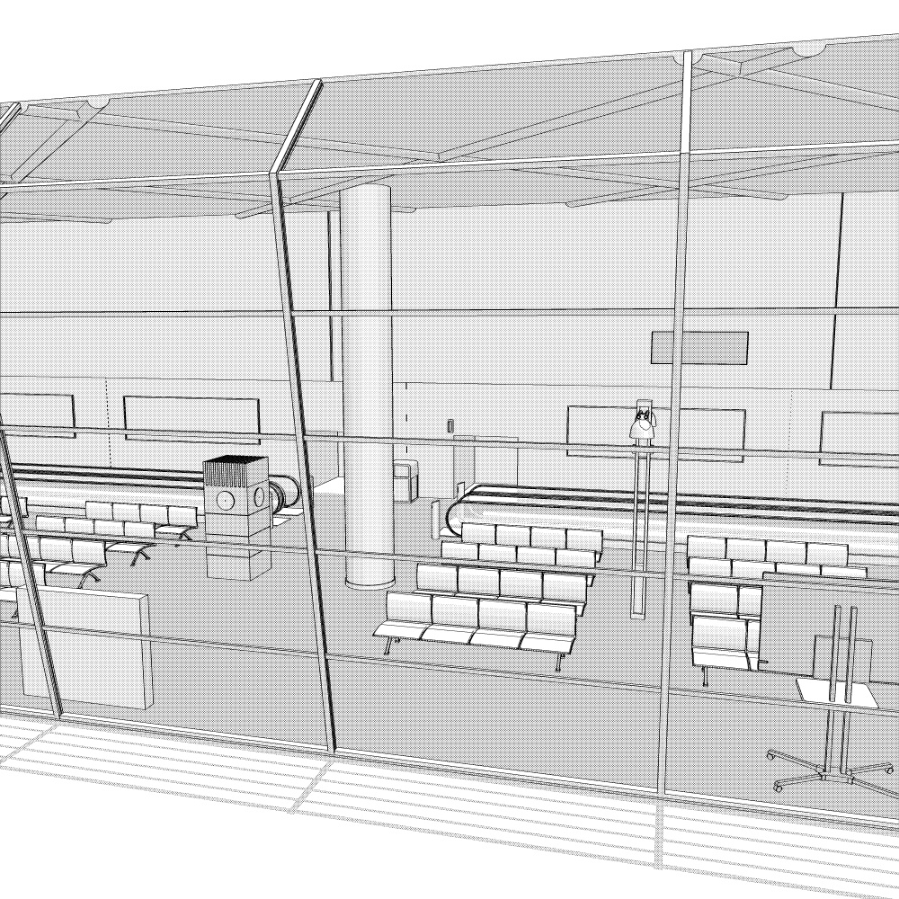 3D空港ロビー(CLIPSTUDIOPAINT用)