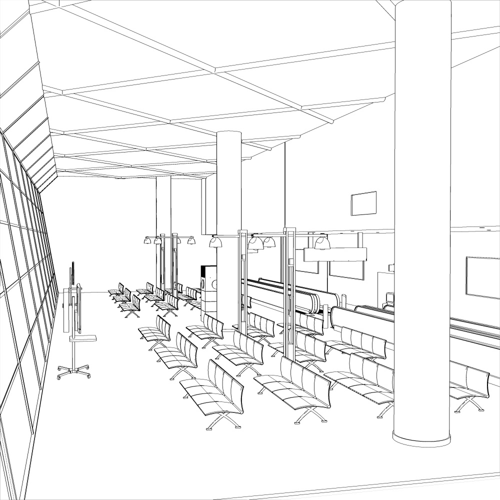 3D空港ロビー(CLIPSTUDIOPAINT用)