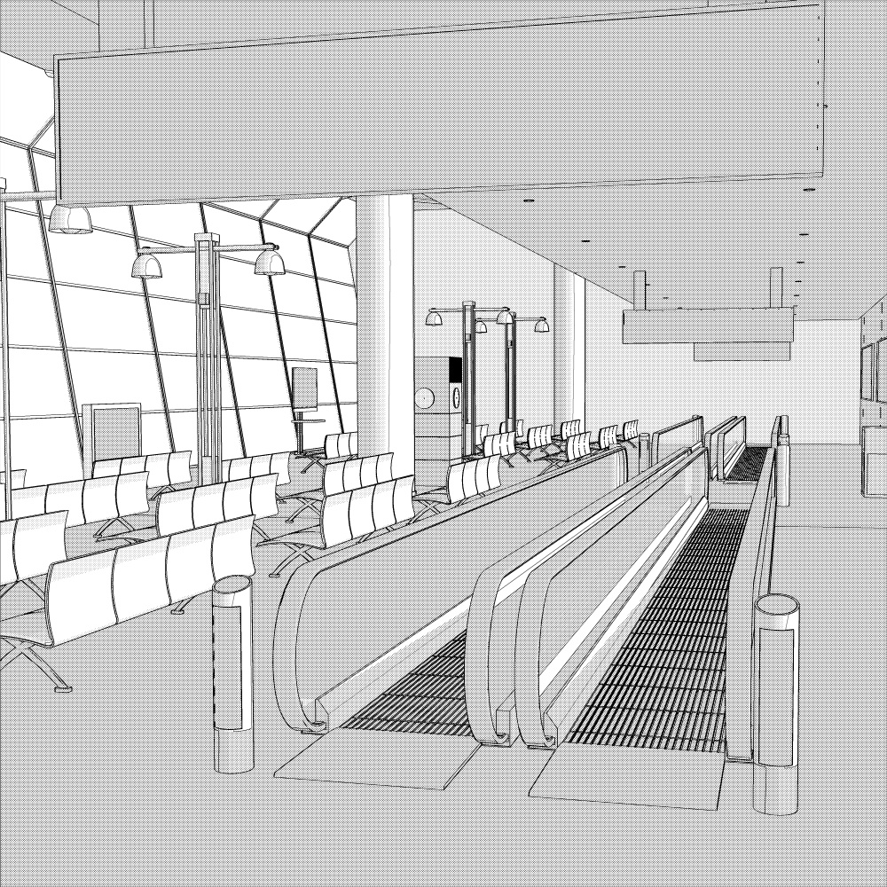 3D空港ロビー(CLIPSTUDIOPAINT用)