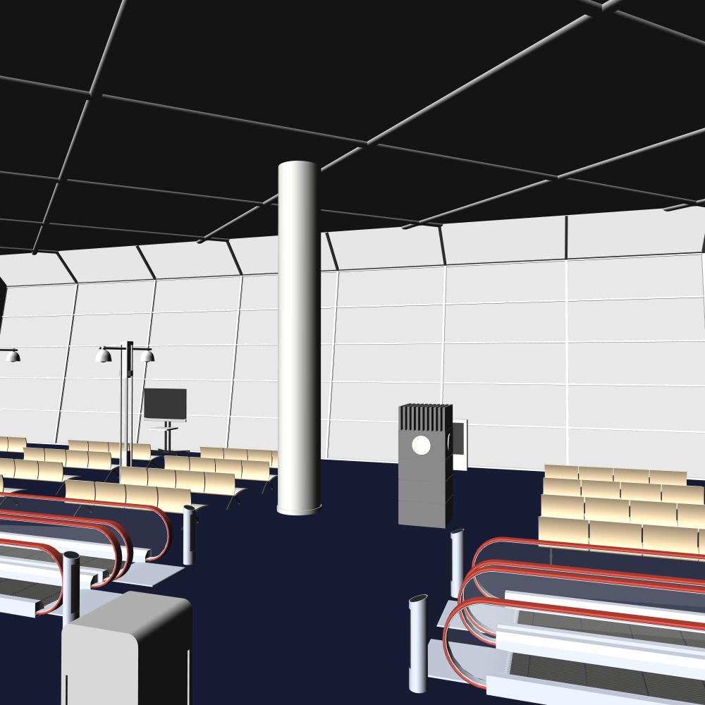 3D空港ロビー(CLIPSTUDIOPAINT用)