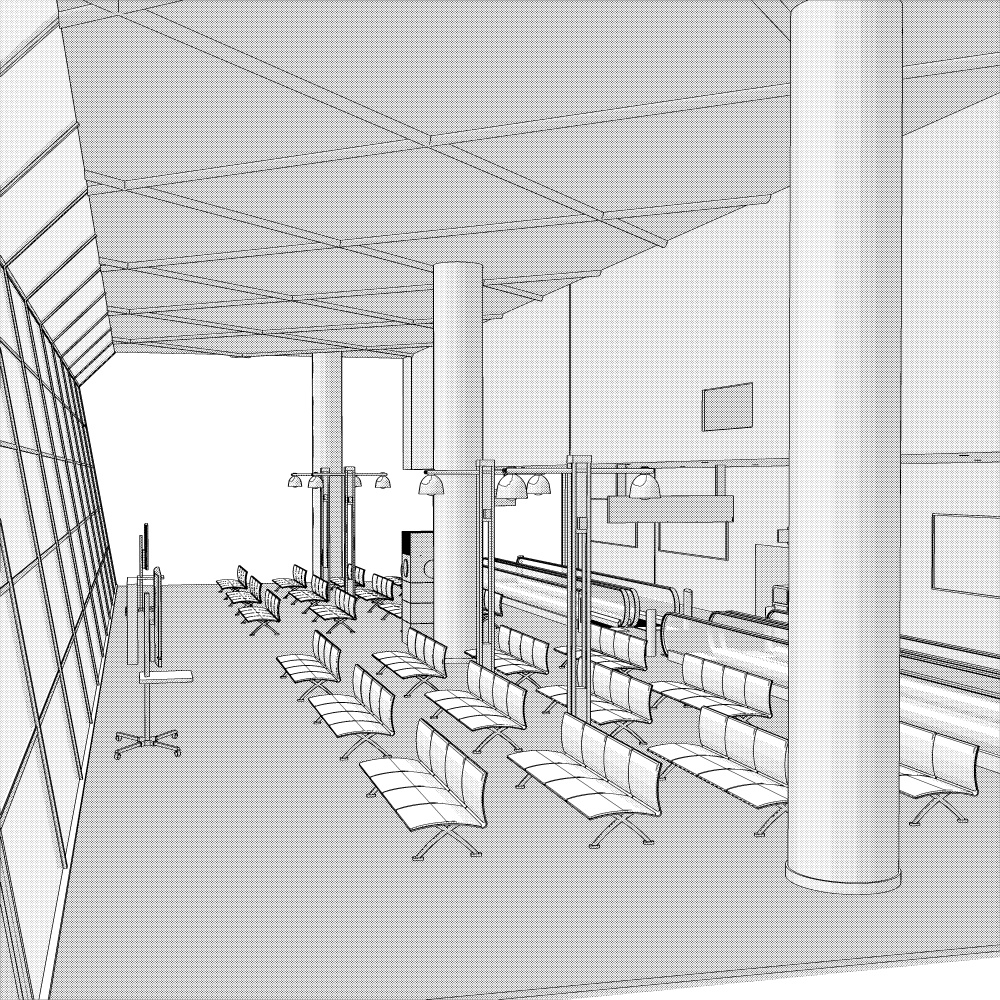 3D空港ロビー(CLIPSTUDIOPAINT用)