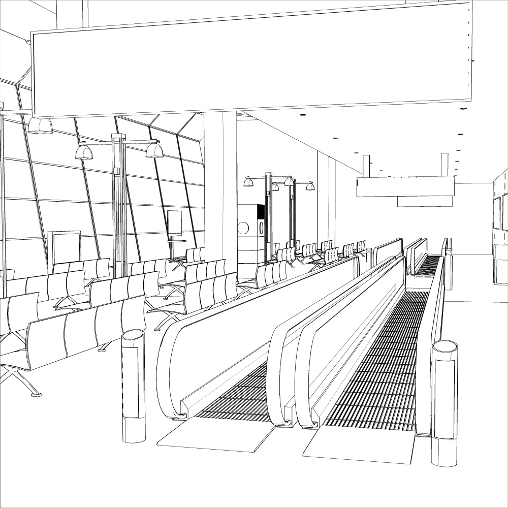 3D空港ロビー(CLIPSTUDIOPAINT用)