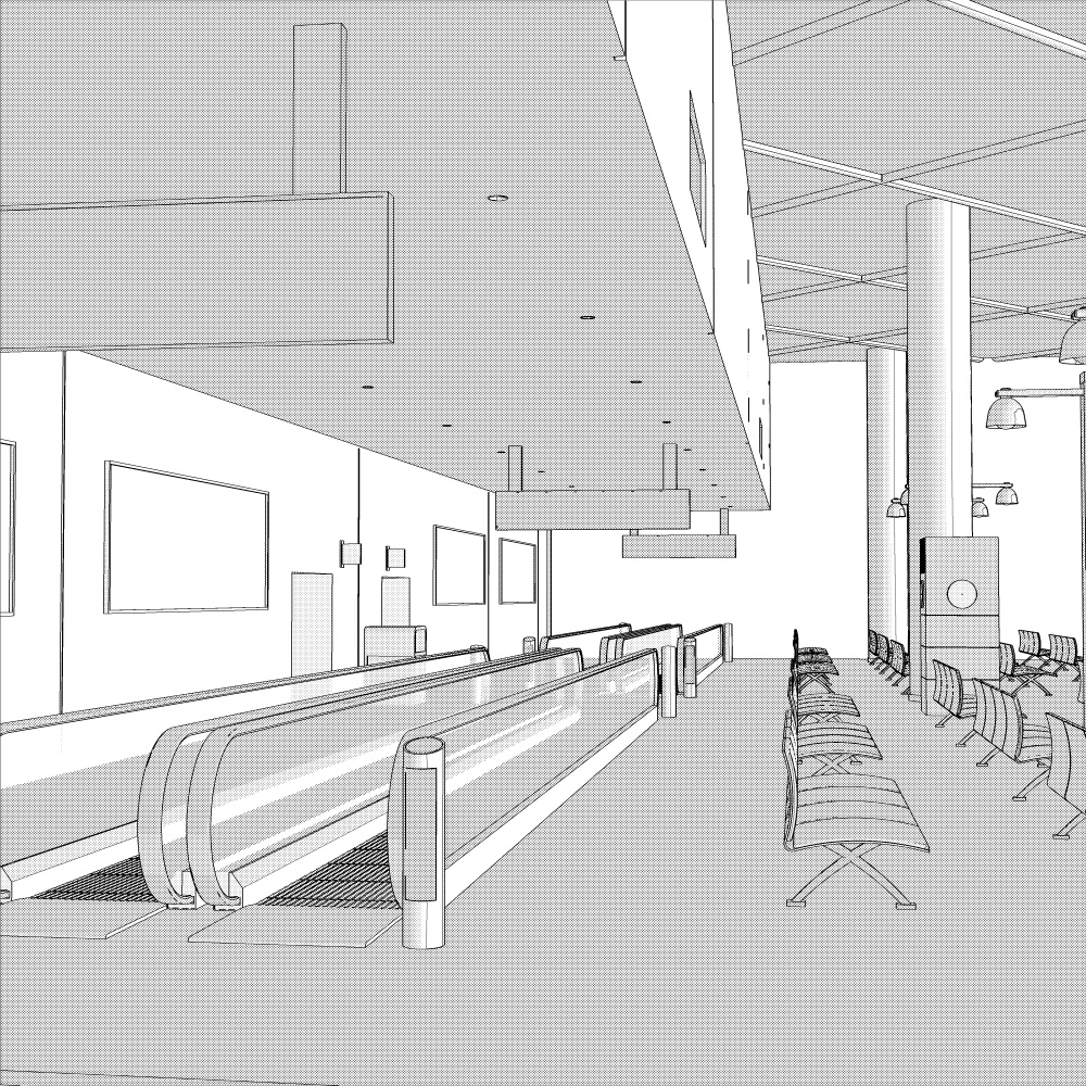 3D空港ロビー(CLIPSTUDIOPAINT用)