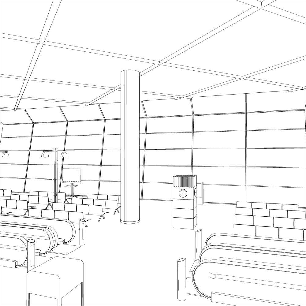 3D空港ロビー(CLIPSTUDIOPAINT用)