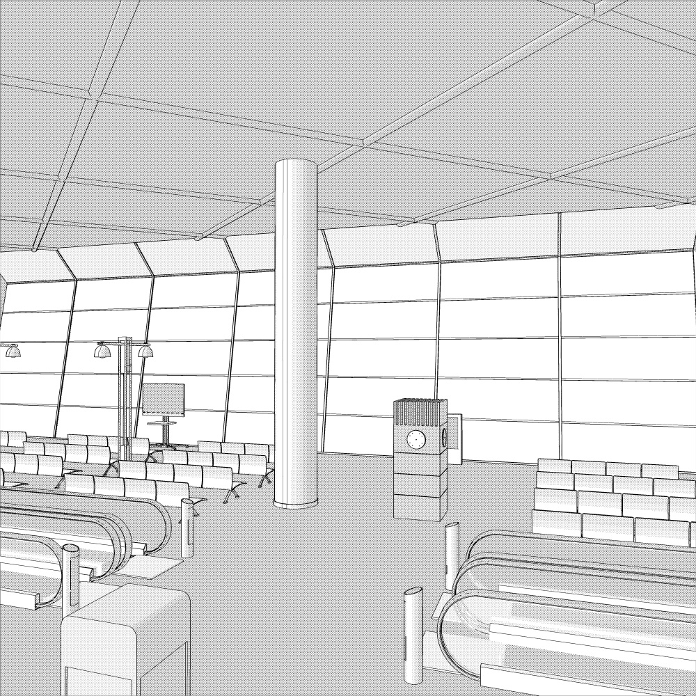 3D空港ロビー(CLIPSTUDIOPAINT用)