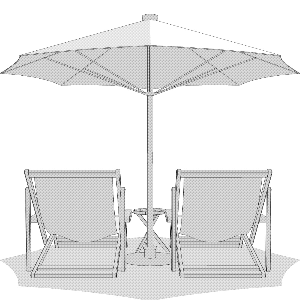 3Dパラソル&チェア(CLIPSTUDIOPAINT用)