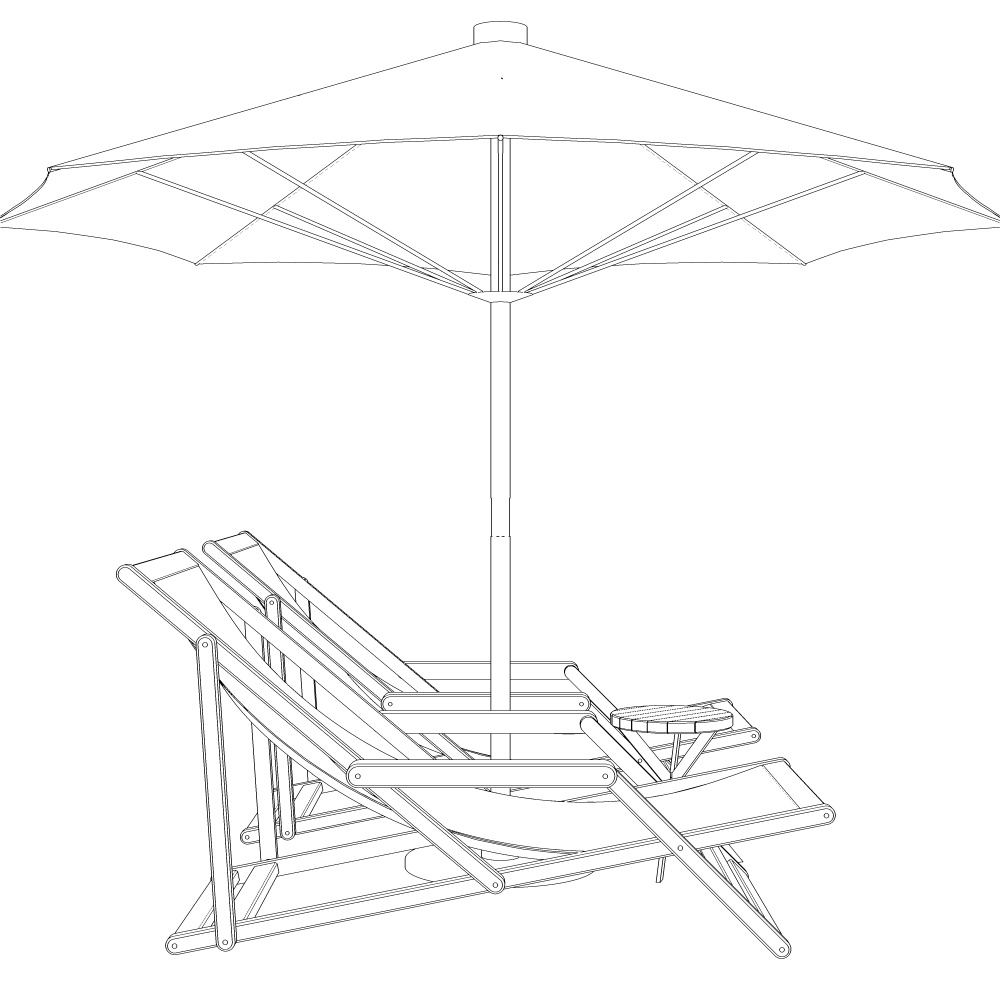 3Dパラソル&チェア(CLIPSTUDIOPAINT用)