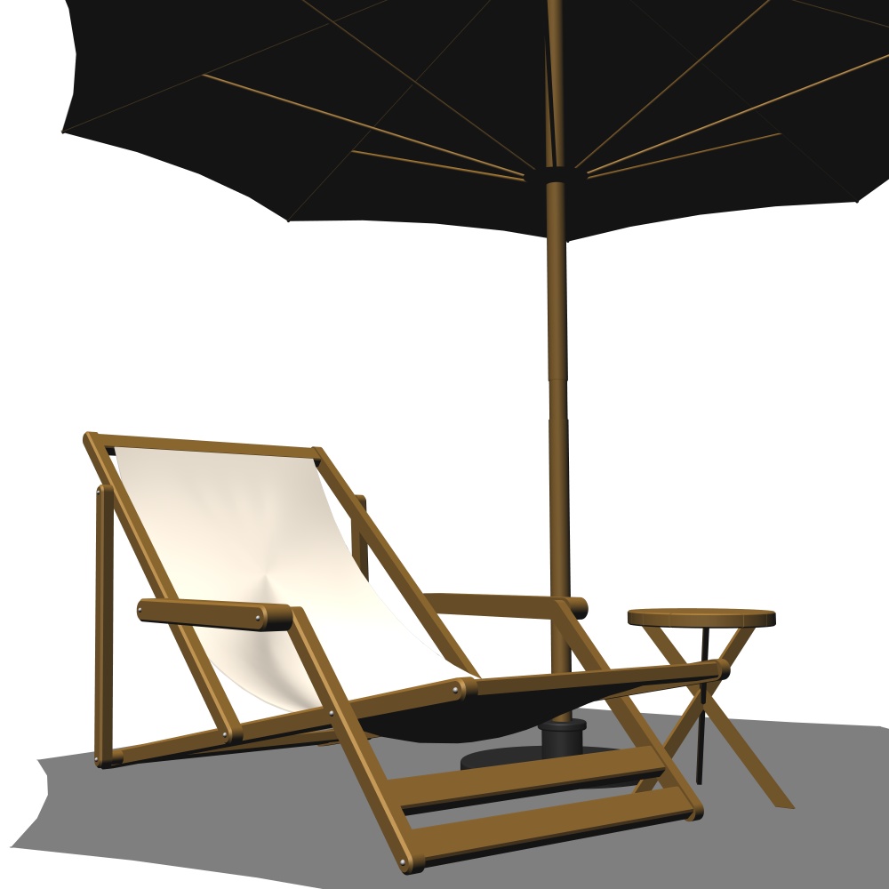 3Dパラソル&チェア(CLIPSTUDIOPAINT用)