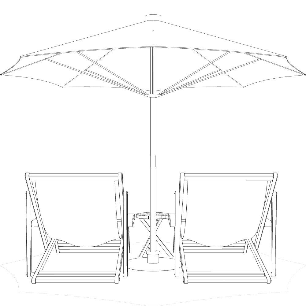 3Dパラソル&チェア(CLIPSTUDIOPAINT用)