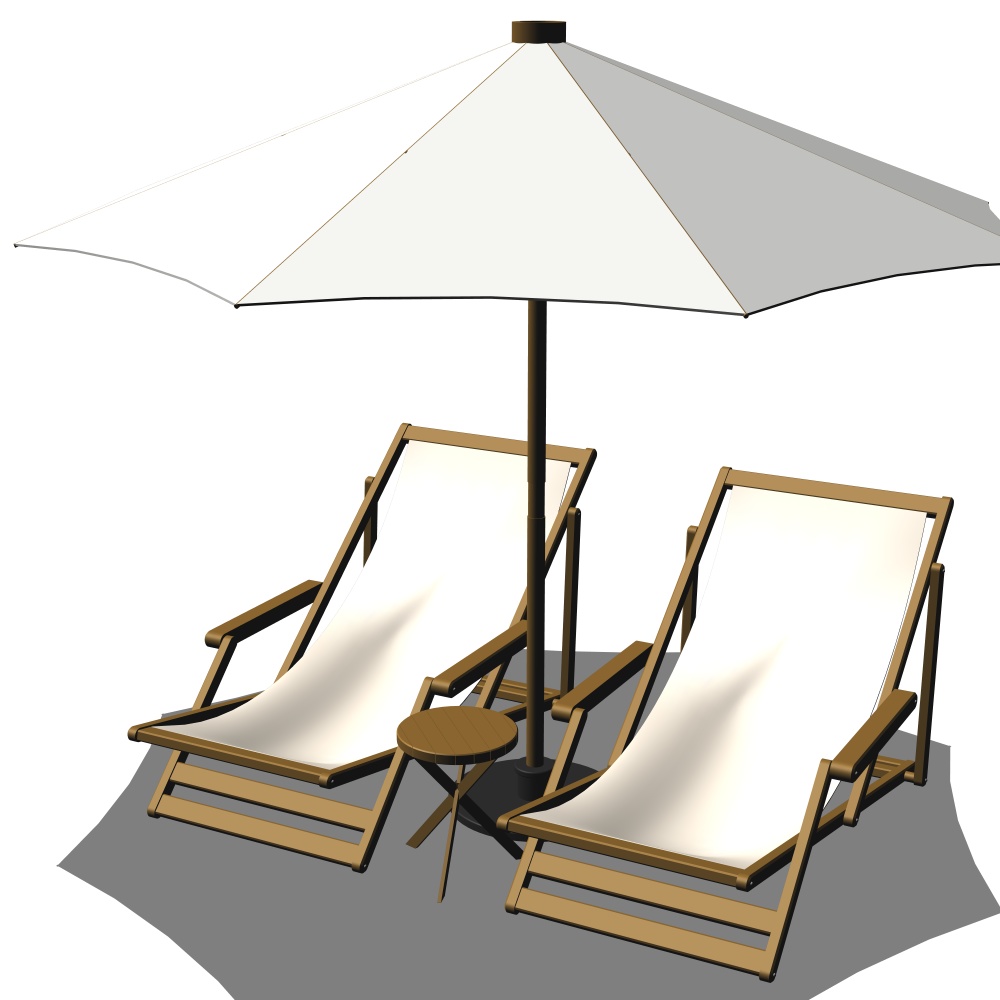 3Dパラソル&チェア(CLIPSTUDIOPAINT用)