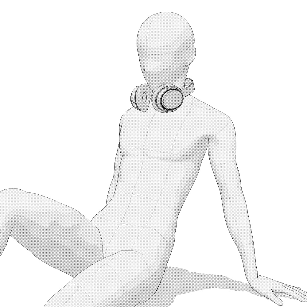 3Dヘッドホン(開閉)(CLIPSTUDIOPAINT用)