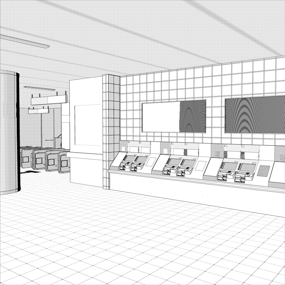 3D駅構内(CLIPSTUDIOPAINT用)