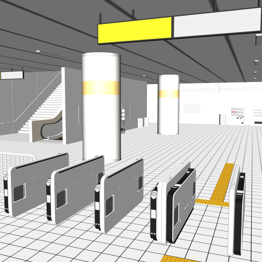 3D駅構内(CLIPSTUDIOPAINT用)