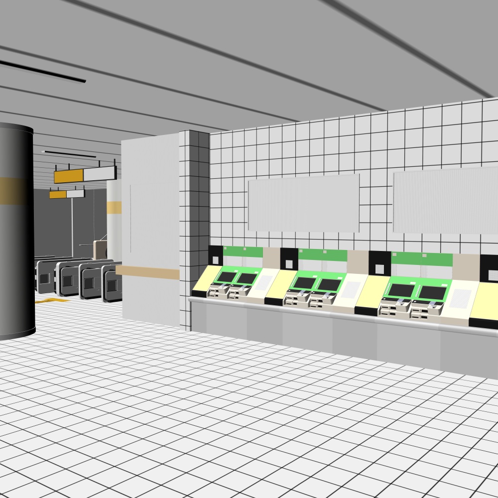 3D駅構内(CLIPSTUDIOPAINT用)