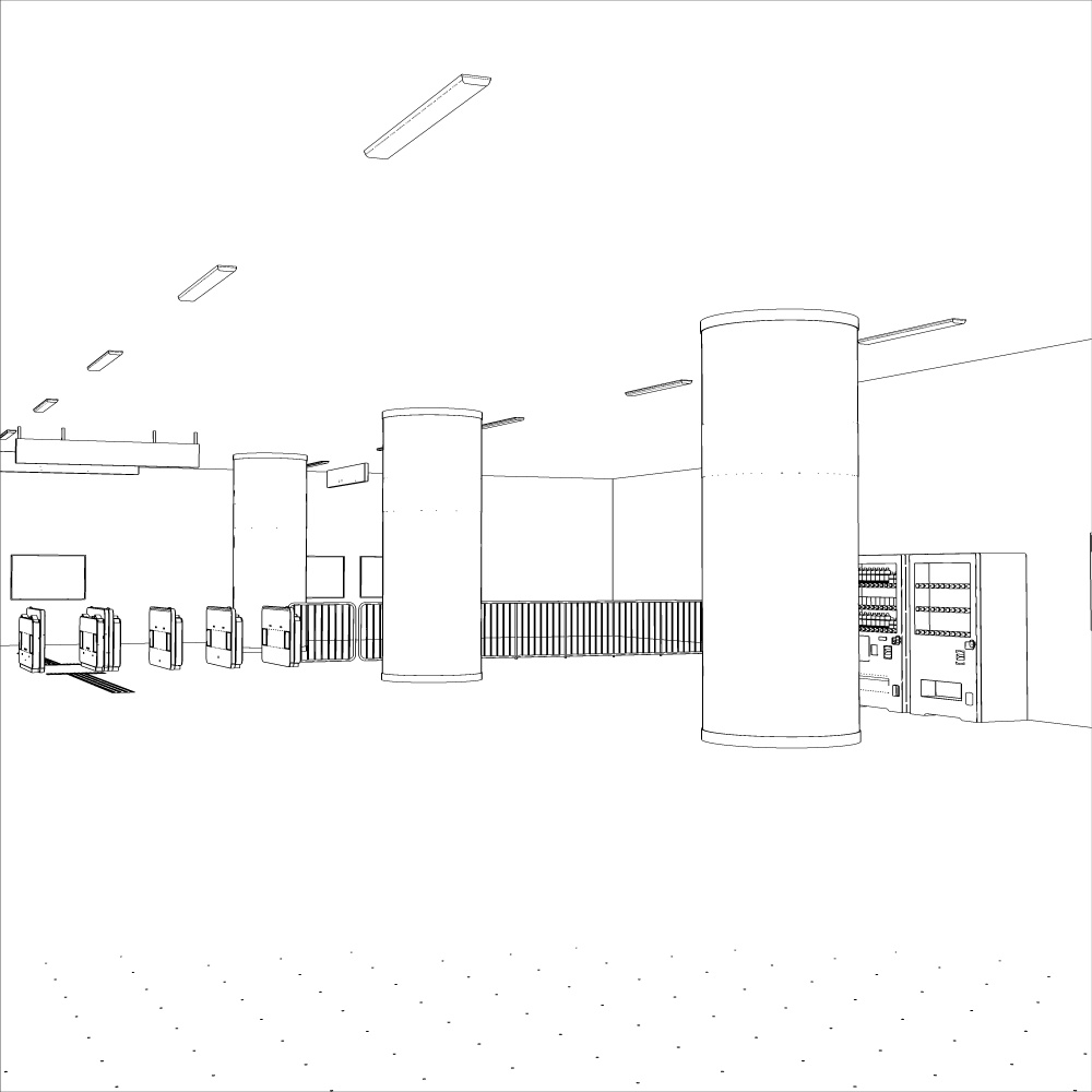 3D駅構内(CLIPSTUDIOPAINT用)