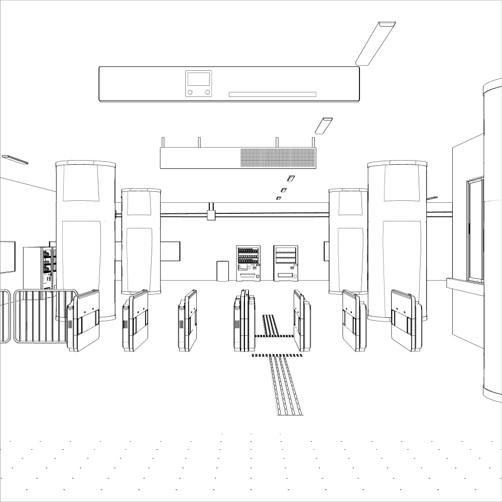 3D駅構内(CLIPSTUDIOPAINT用)