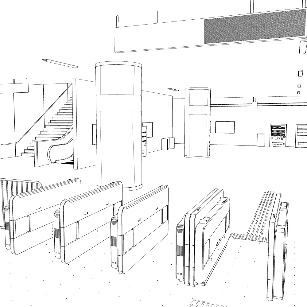 3D駅構内(CLIPSTUDIOPAINT用)