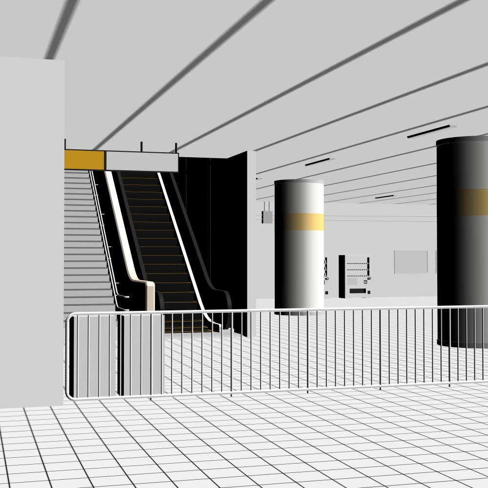 3D駅構内(CLIPSTUDIOPAINT用)
