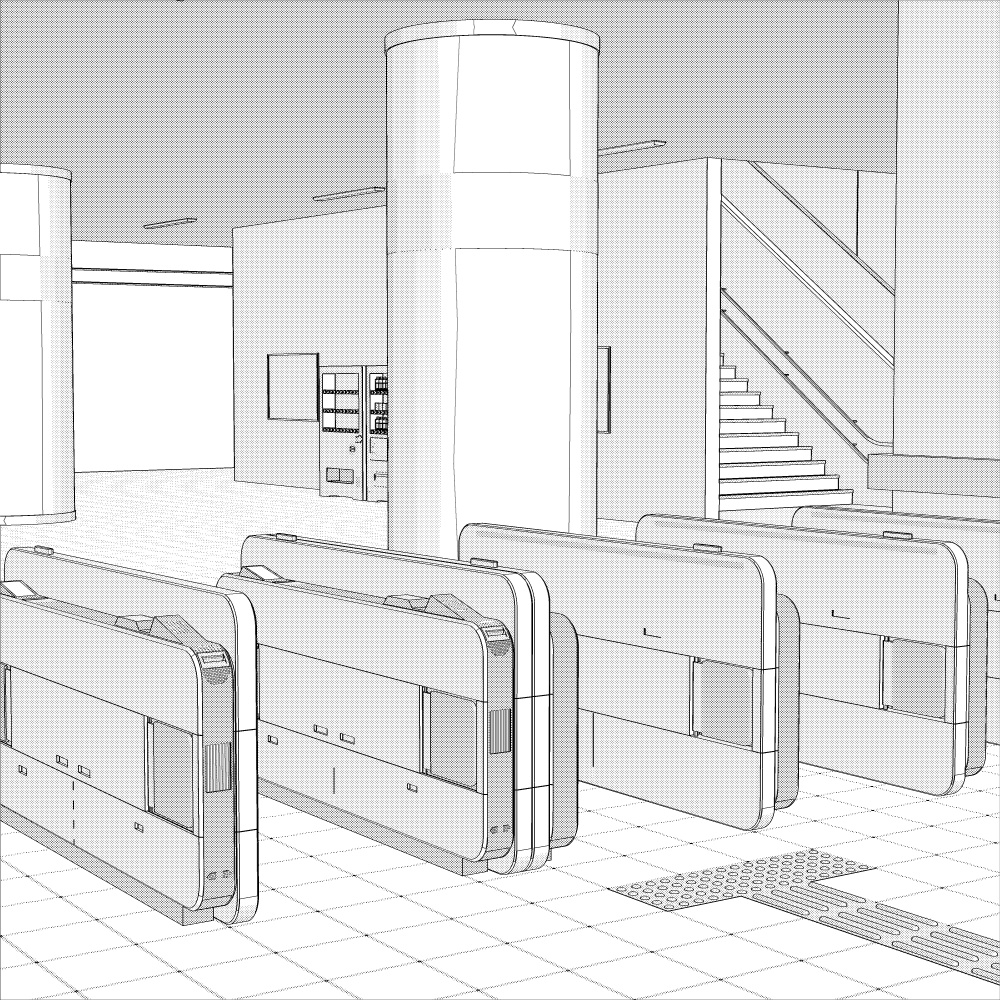 3D駅構内(CLIPSTUDIOPAINT用)