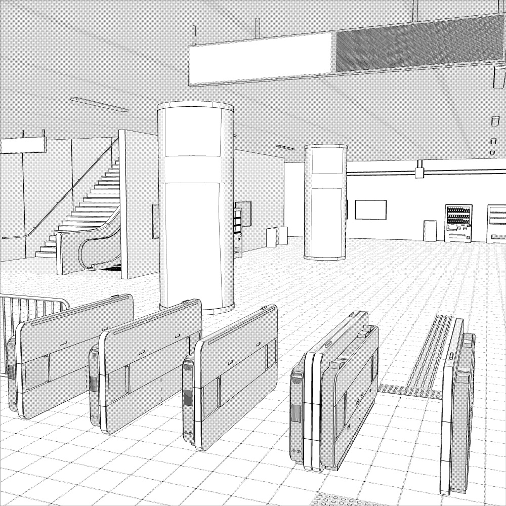 3D駅構内(CLIPSTUDIOPAINT用)