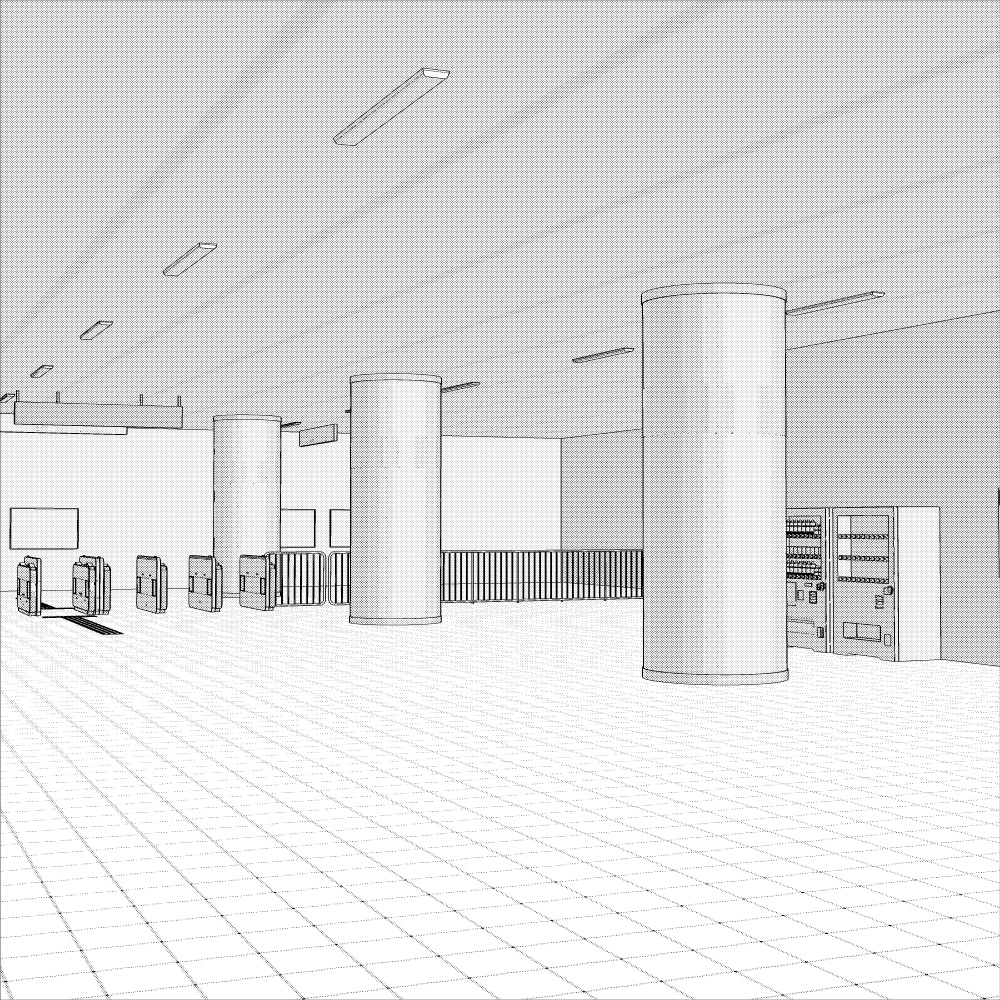 3D駅構内(CLIPSTUDIOPAINT用)