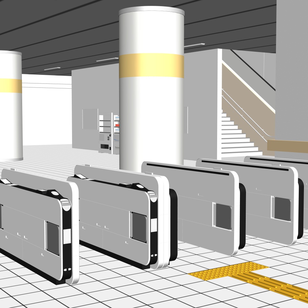 3D駅構内(CLIPSTUDIOPAINT用)