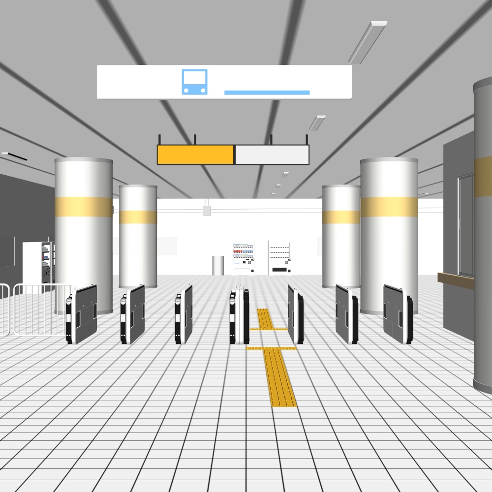 3D駅構内(CLIPSTUDIOPAINT用)