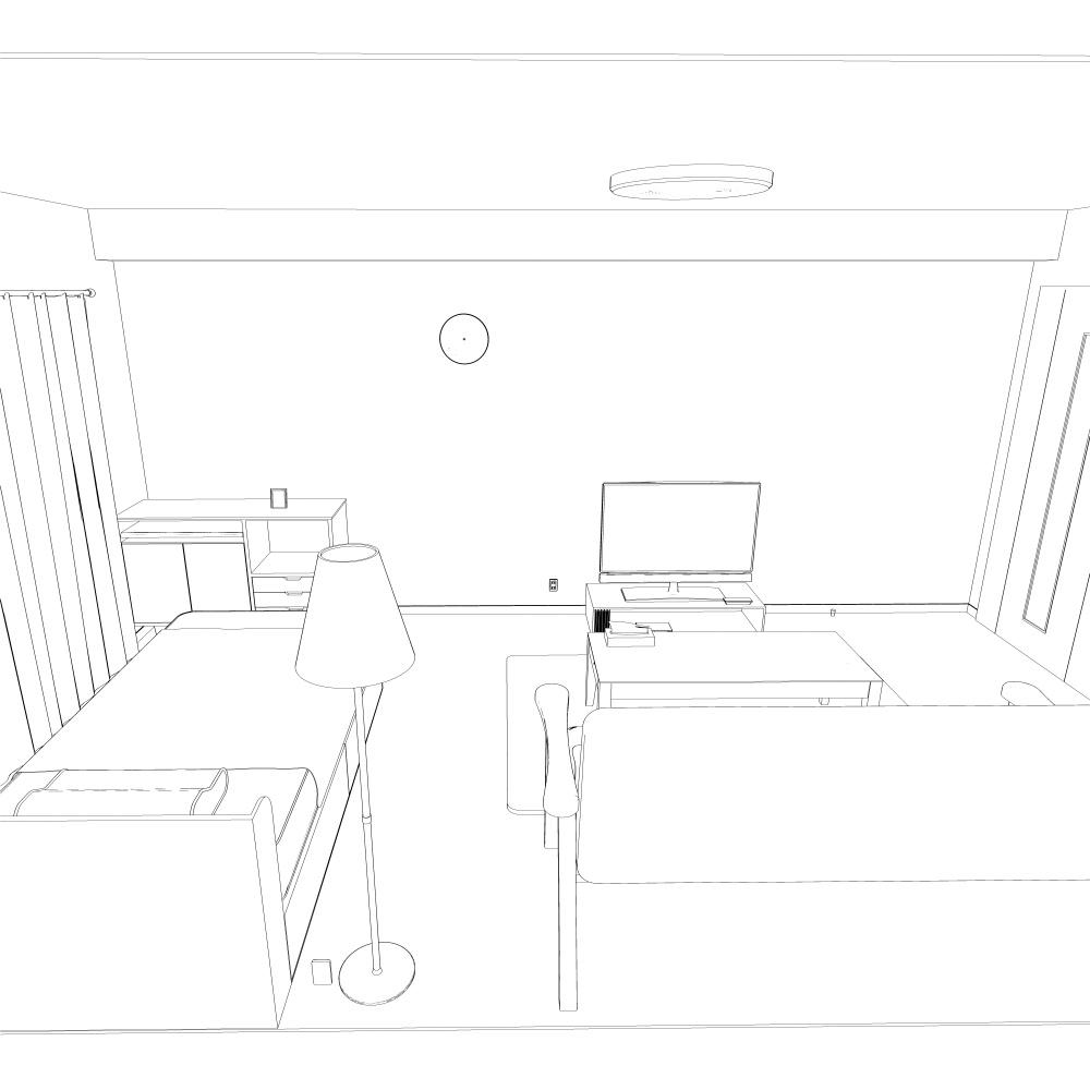 3Dワンルーム内観(CLIPSTUDIOPAINT用)