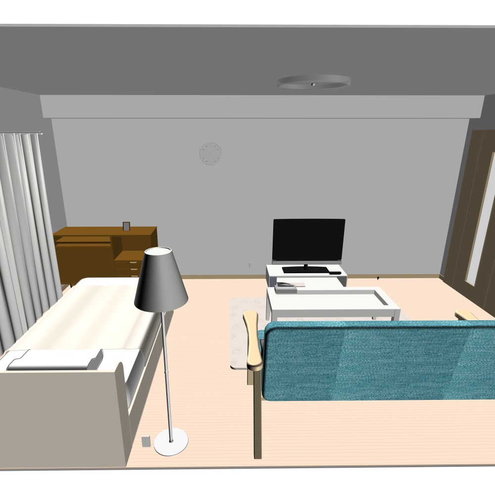 3Dワンルーム内観(CLIPSTUDIOPAINT用)