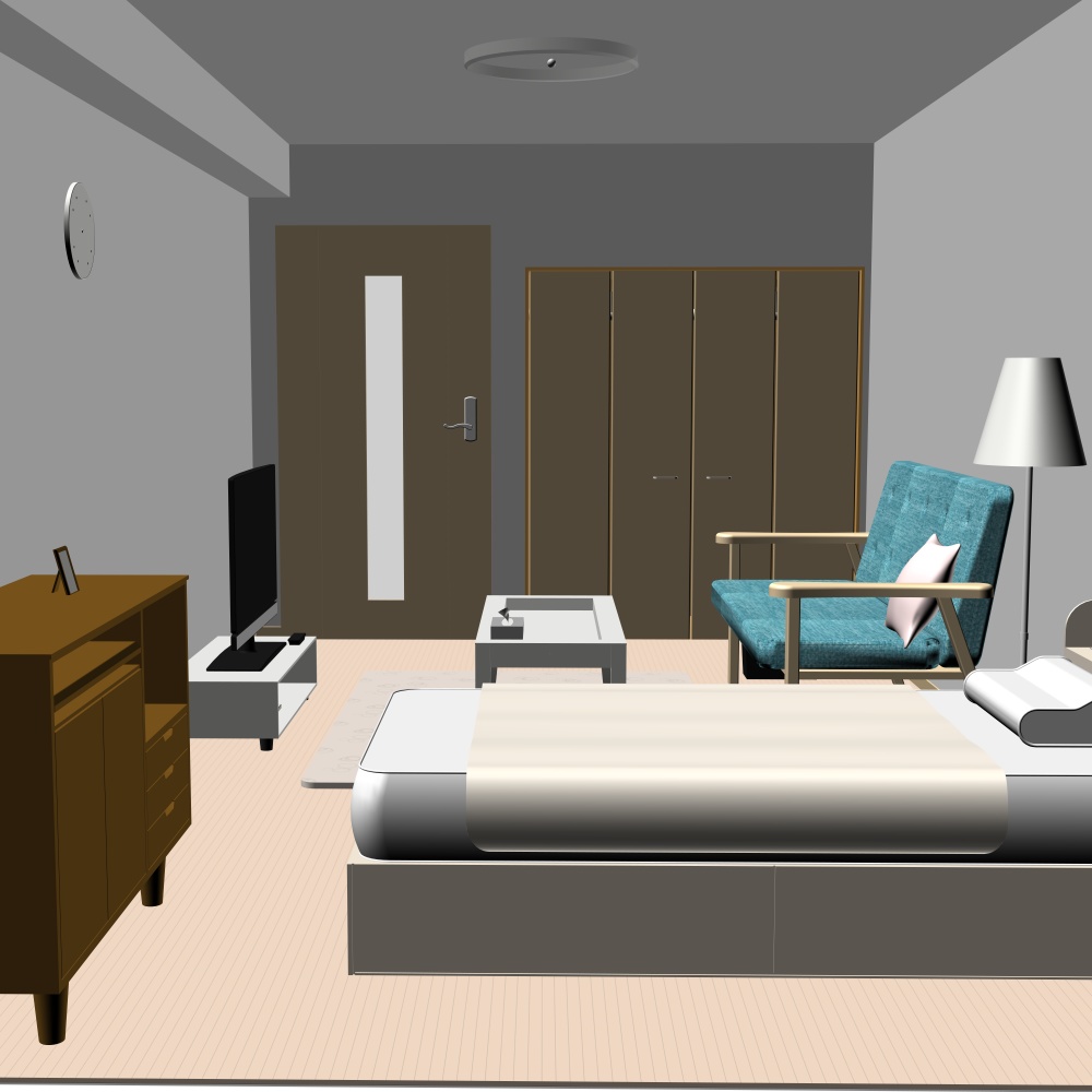 3Dワンルーム内観(CLIPSTUDIOPAINT用)