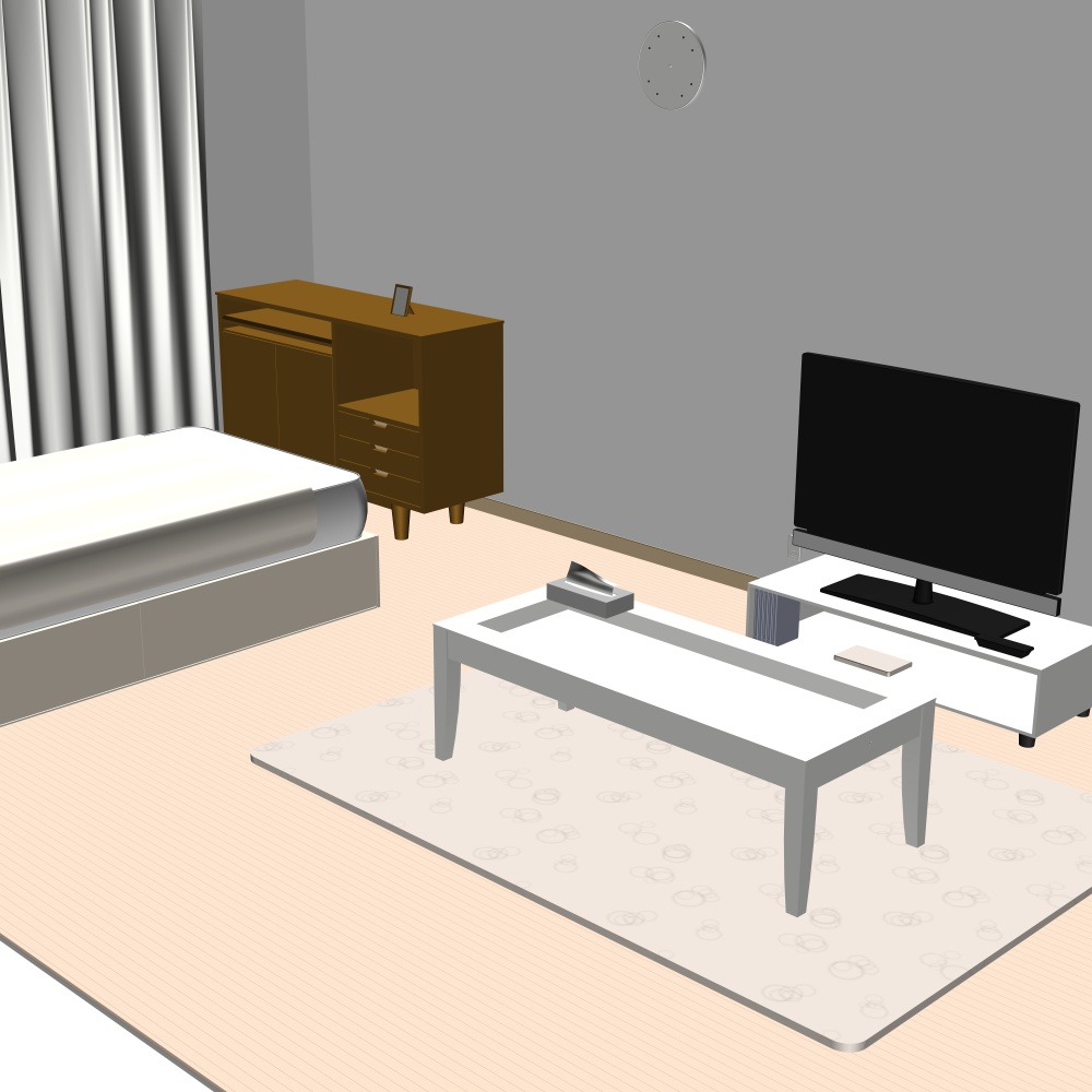 3Dワンルーム内観(CLIPSTUDIOPAINT用)