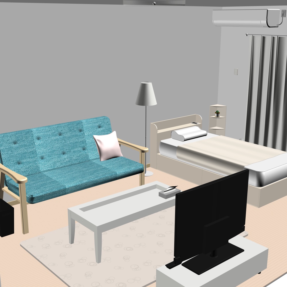 3Dワンルーム内観(CLIPSTUDIOPAINT用)