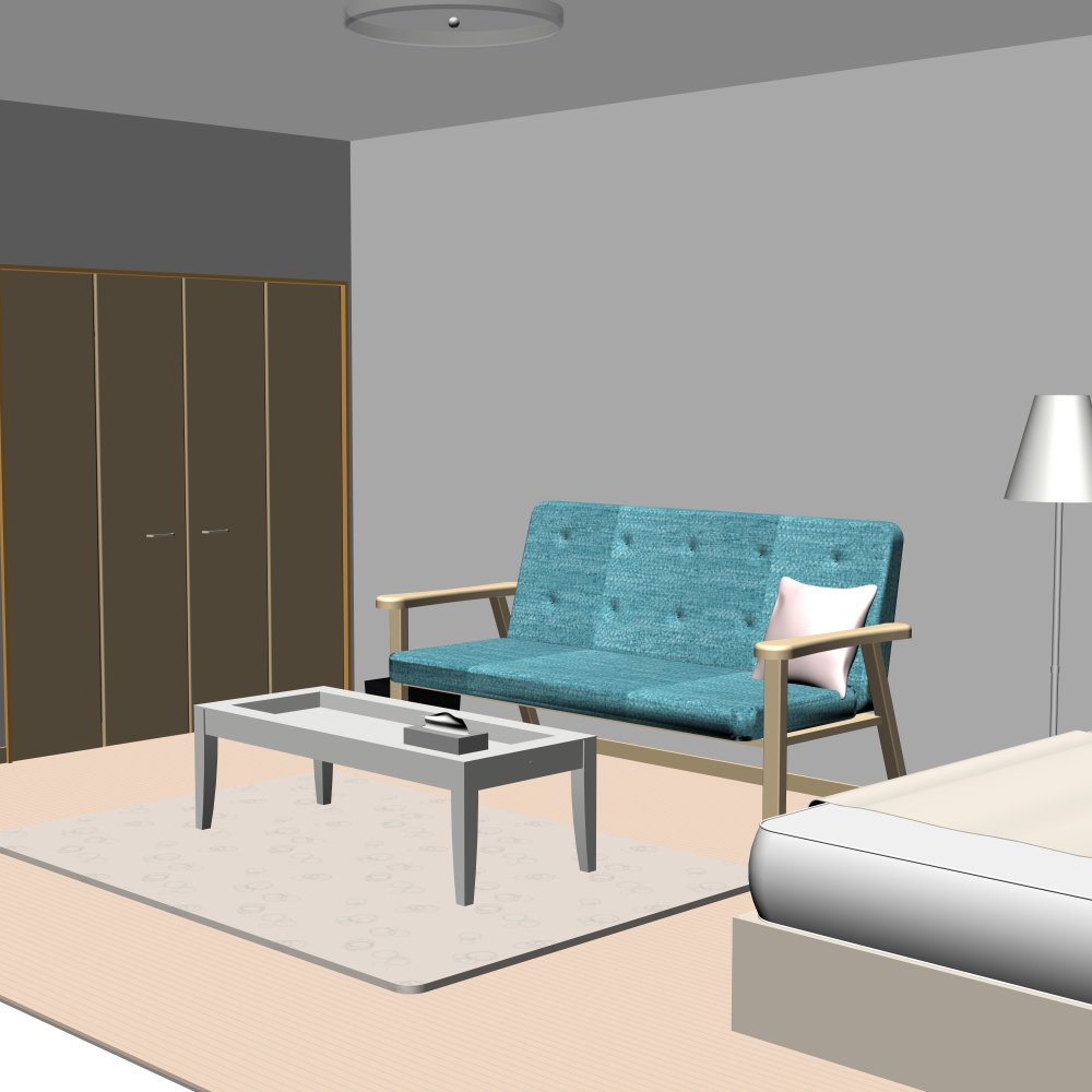 3Dワンルーム内観(CLIPSTUDIOPAINT用)