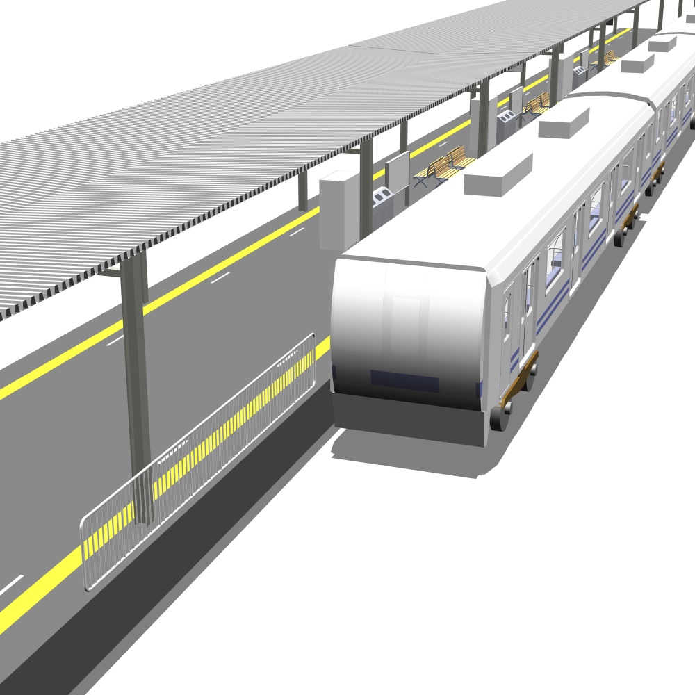 3D駅のホーム(CLIPSTUDIOPAINT用)