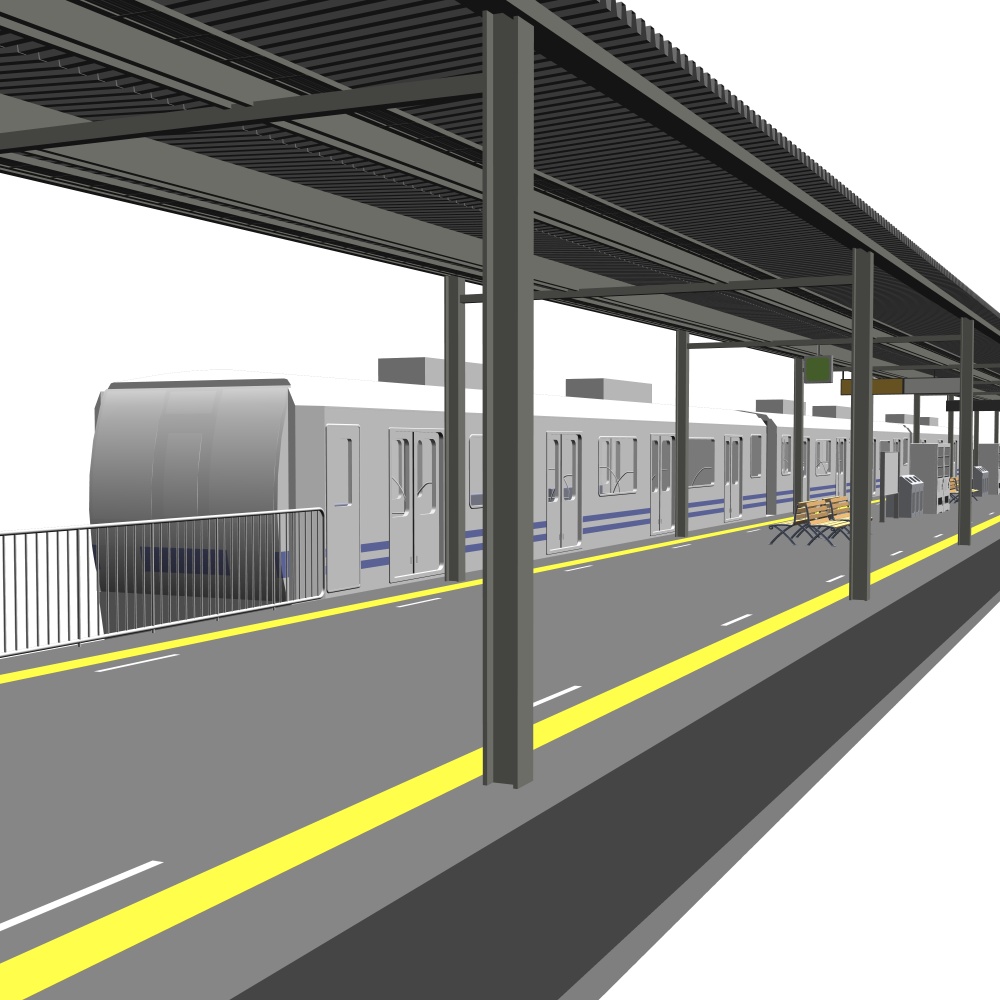 3D駅のホーム(CLIPSTUDIOPAINT用)