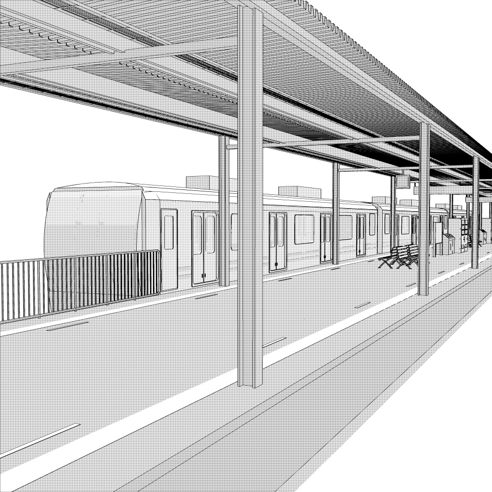 3D駅のホーム(CLIPSTUDIOPAINT用)