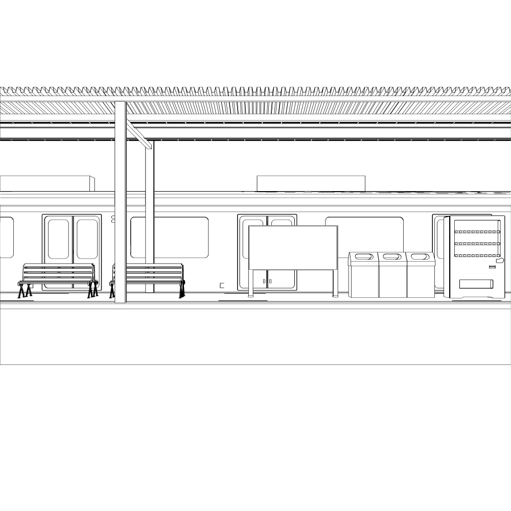 3D駅のホーム(CLIPSTUDIOPAINT用)