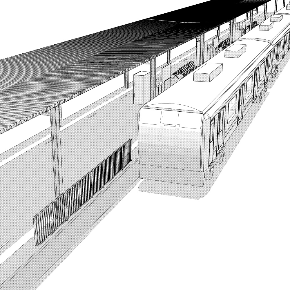 3D駅のホーム(CLIPSTUDIOPAINT用)