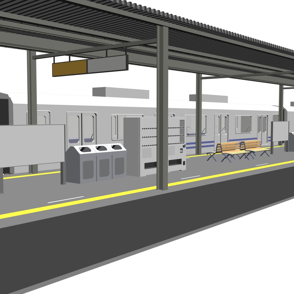 3D駅のホーム(CLIPSTUDIOPAINT用)