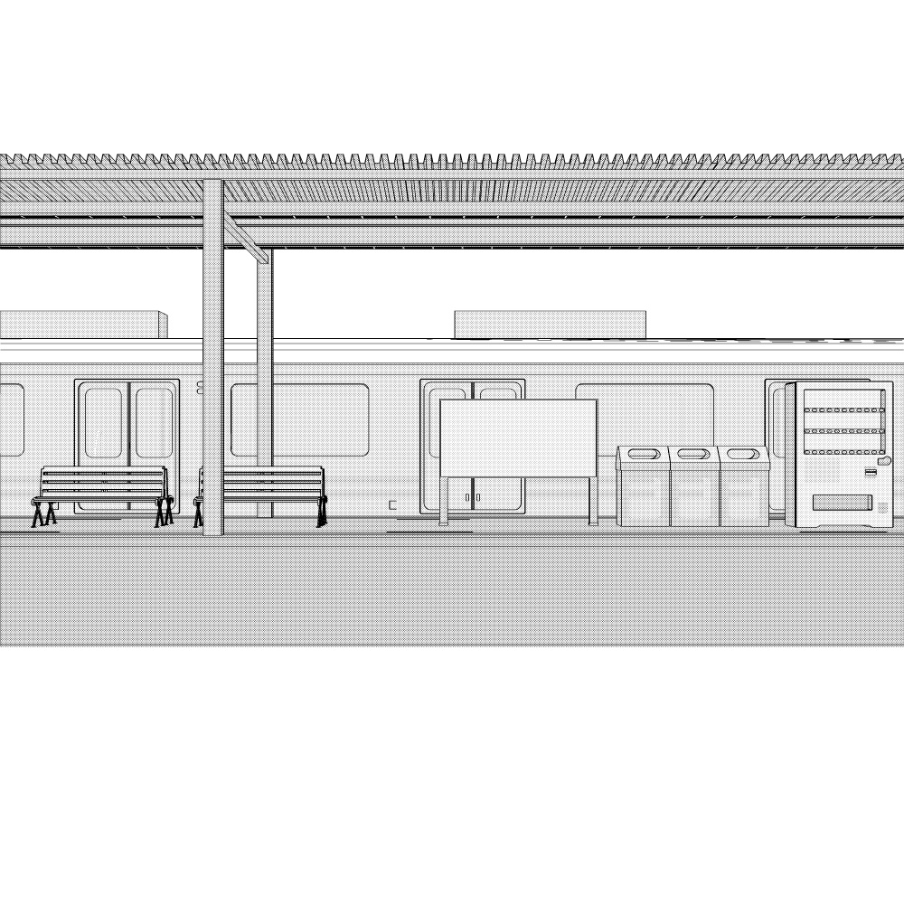 3D駅のホーム(CLIPSTUDIOPAINT用)
