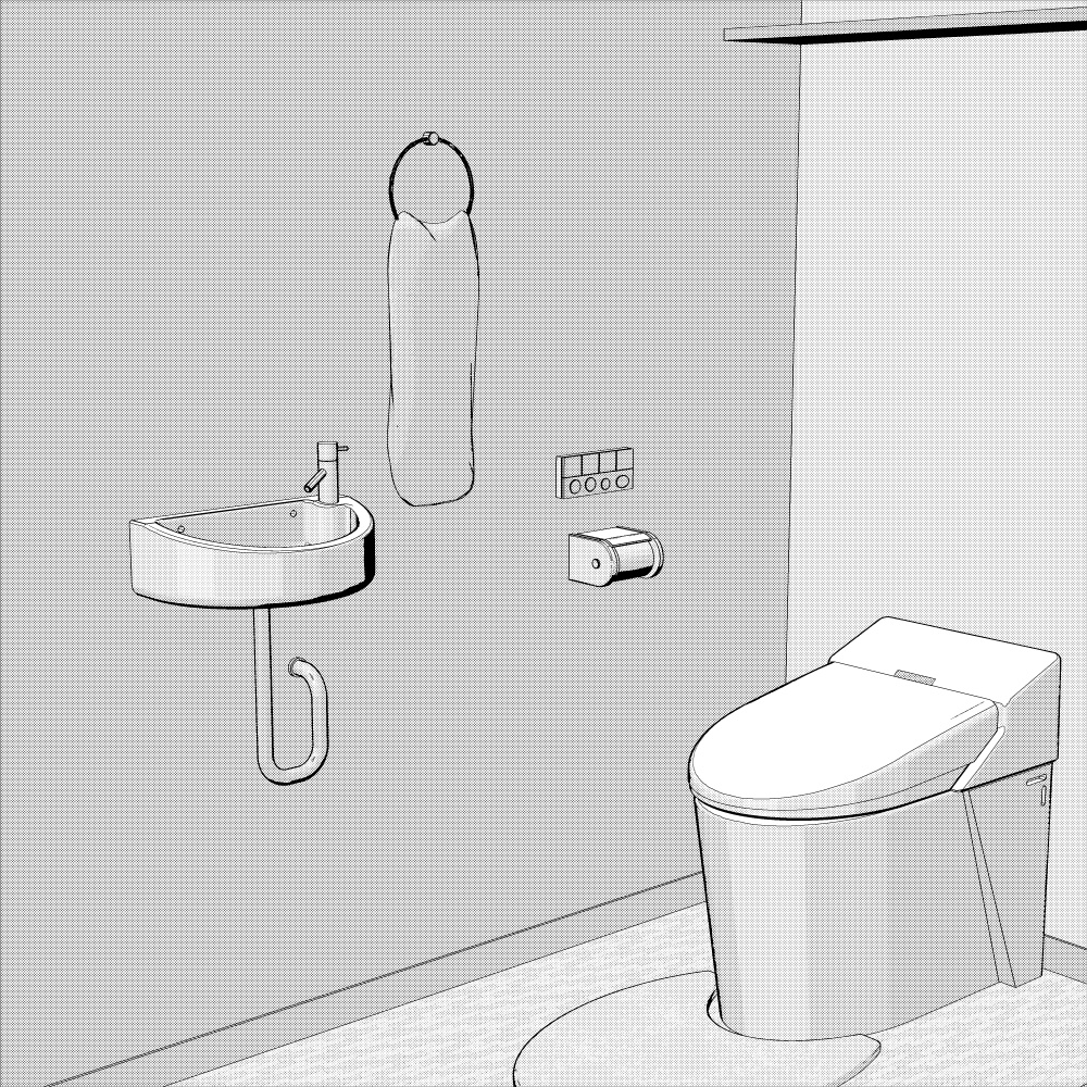 3Dトイレ(CLIPSTUDIOPAINT用)