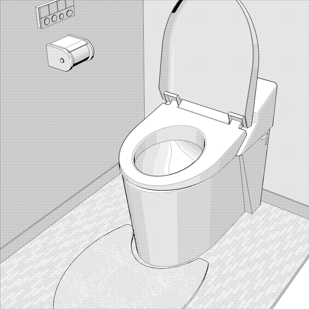 3Dトイレ(CLIPSTUDIOPAINT用)