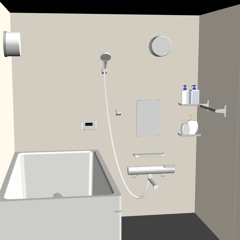 3Dバスルーム(CLIPSTUDIOPAINT用)