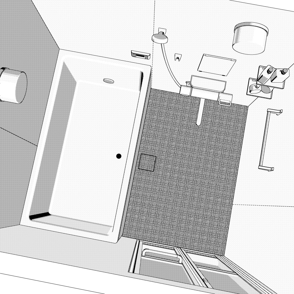 3Dバスルーム(CLIPSTUDIOPAINT用)