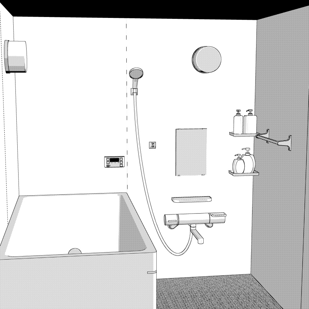 3Dバスルーム(CLIPSTUDIOPAINT用)