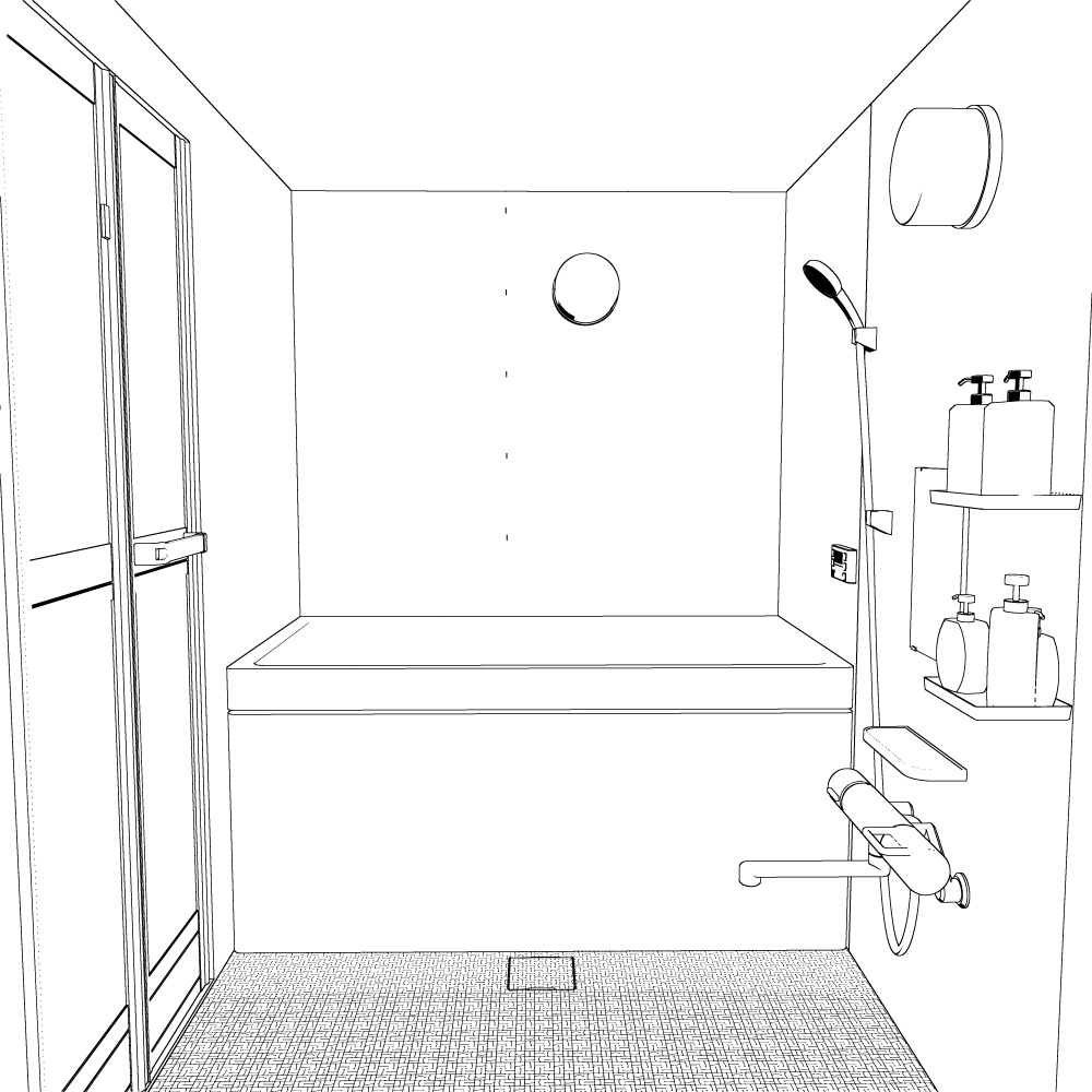 3Dバスルーム(CLIPSTUDIOPAINT用)